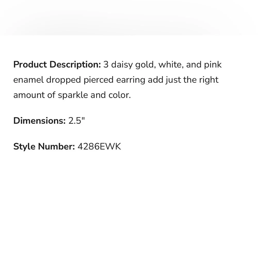Like new ! Kenneth Jay Lane Delicate Pink Daisy Drop Earrings white pink gold - Picture 3 of 8